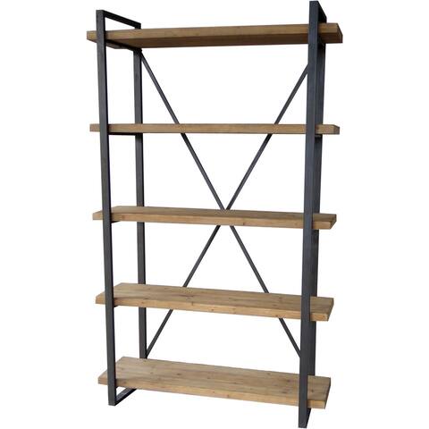 Aurelle Home Industrial Wood and Metal 5-tiered Shelf