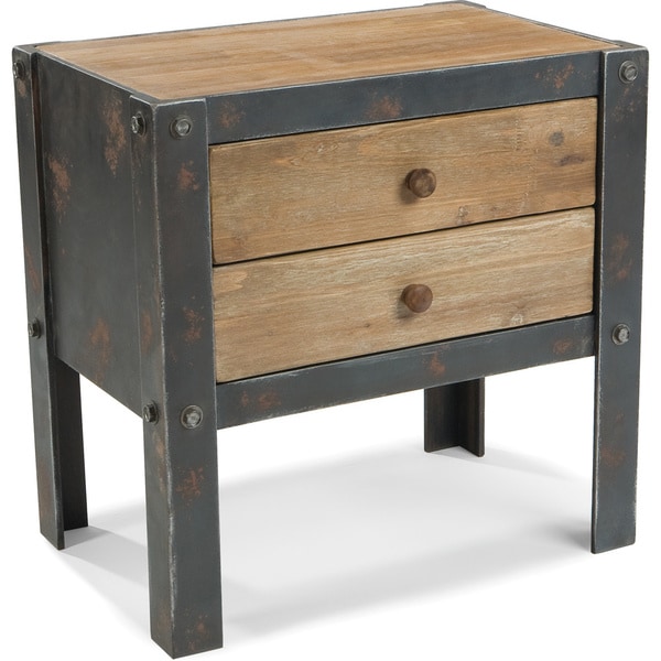 Aurelle Home Rustic And 2 Drawer Side Table On Aurelle Home Rustic And 2 Drawer Side Table