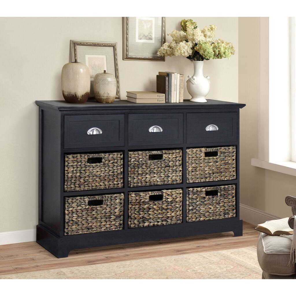 Gallerie Decor Newport 3-drawer 6-basket Table