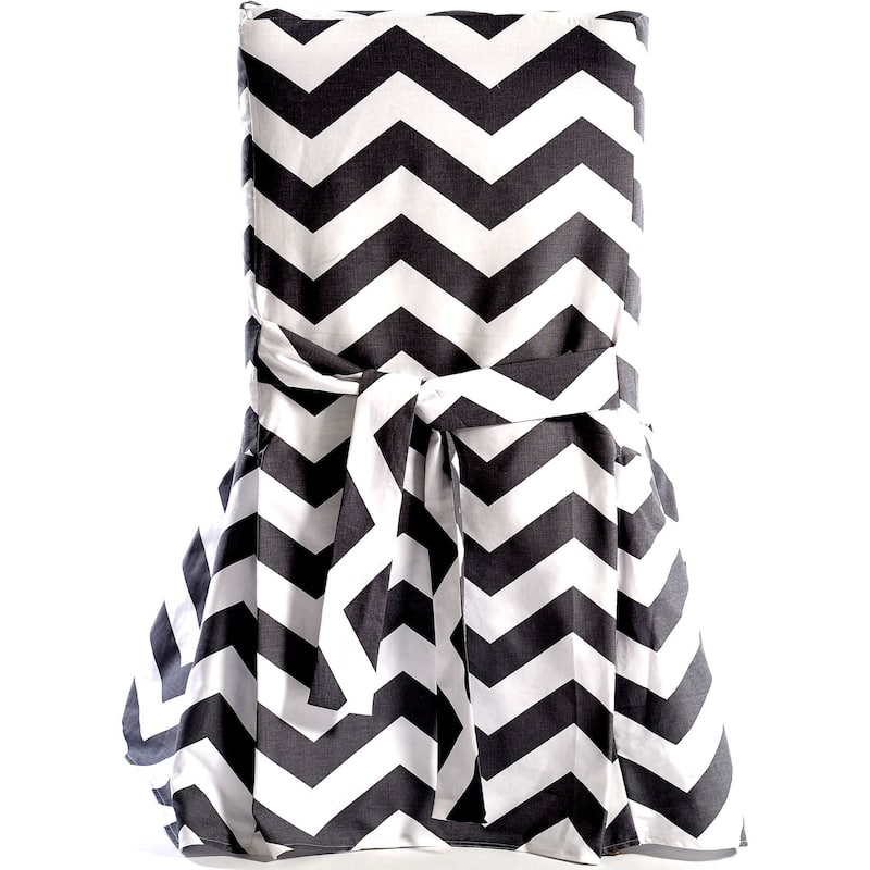 Chevron Cotton Dining Chair Slipcover Pair