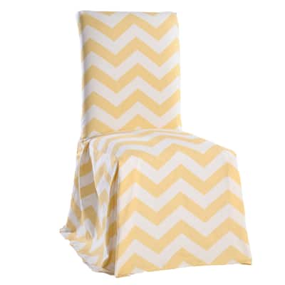 Chevron Cotton Dining Chair Slipcover Pair
