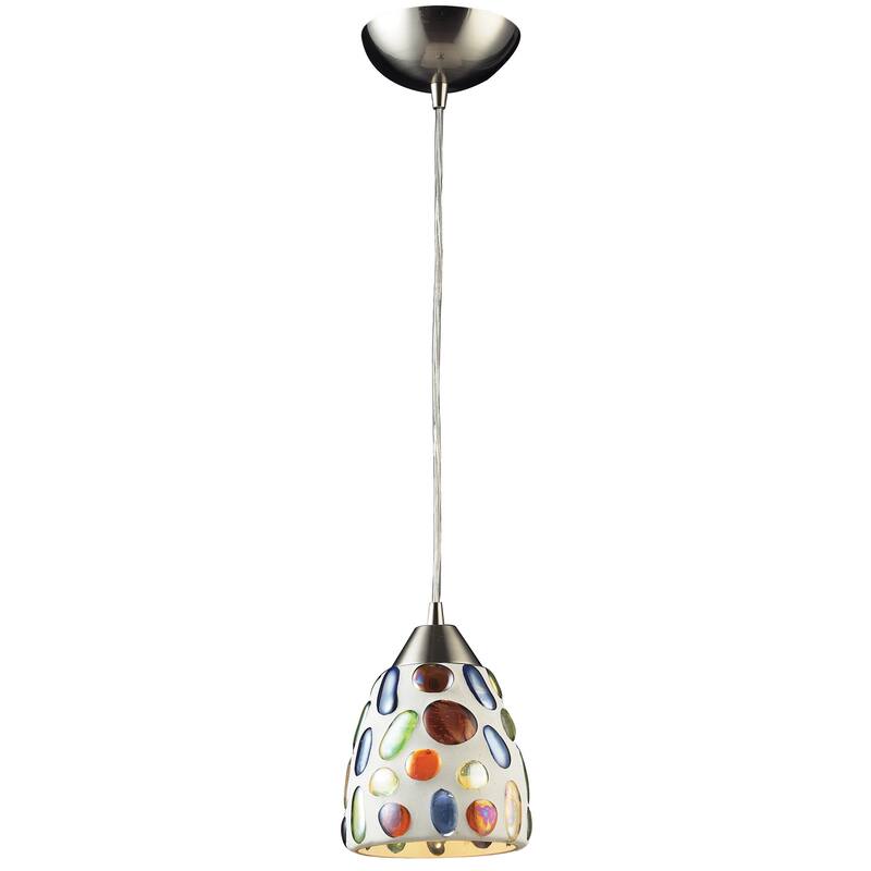 Elk Home Gemstone Satin Nickel With Multicolor Glass 1 Light Pendant