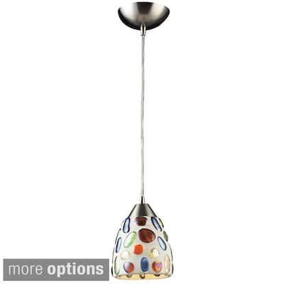 Elk Home Gemstone Satin Nickel With Multicolor Glass 1 Light Pendant