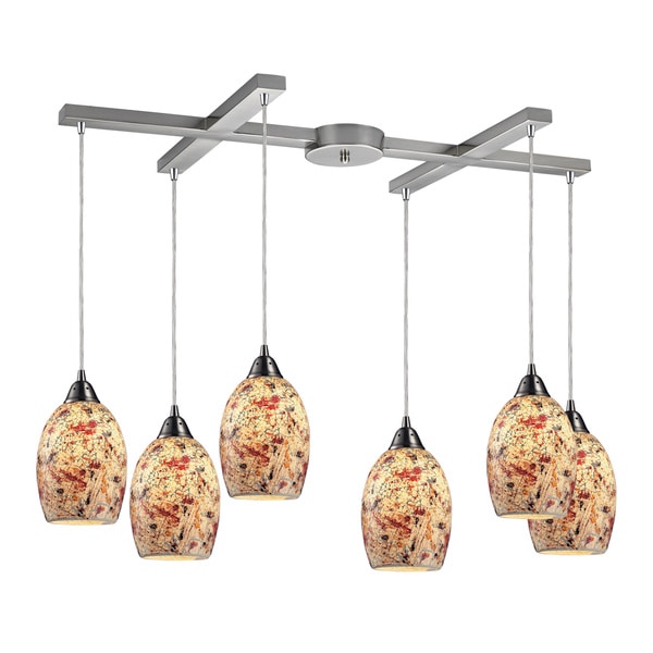 Elk Lighting Avalon 6 light Satin Nickel Pendant