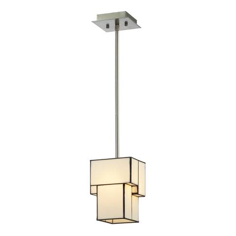 Elk Lighting Cubist Single-light White/ Brushed Nickel Mini Pendant