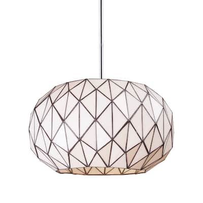 Elk Home Tetra Polished Chrome With Tiffany Glass 3 Light Chandelier