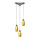 preview thumbnail 8 of 7, Milan 3-light Satin Nickel Pendant with Hand-blown Glass Yellow Blaze Pendant