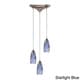 preview thumbnail 3 of 7, Milan 3-light Satin Nickel Pendant with Hand-blown Glass Starlight Blue Pendant