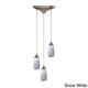 preview thumbnail 6 of 7, Milan 3-light Satin Nickel Pendant with Hand-blown Glass Snow White Pendant