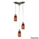 preview thumbnail 4 of 7, Milan 3-light Satin Nickel Pendant with Hand-blown Glass