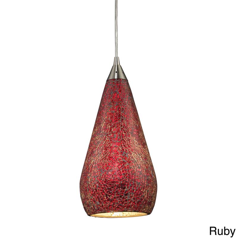 Elk Home Curvalo Satin Nickel Glass 1 Light Pendant