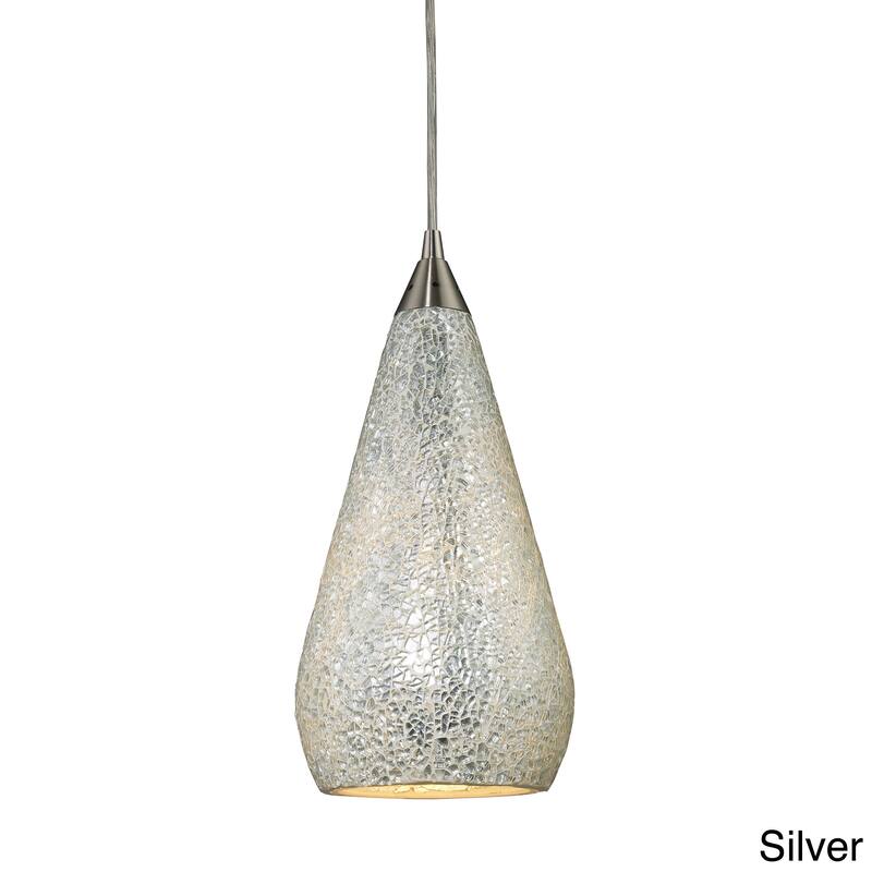Elk Home Curvalo Satin Nickel Glass 1 Light Pendant