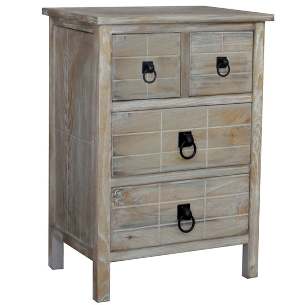 Shop Gallerie Decor Driftwood 4-drawer Cabinet - Free Shipping Today ...