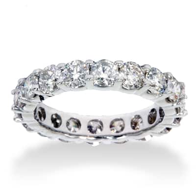 14k White Gold 4ct TDW Diamond Eternity Anniversary Ring