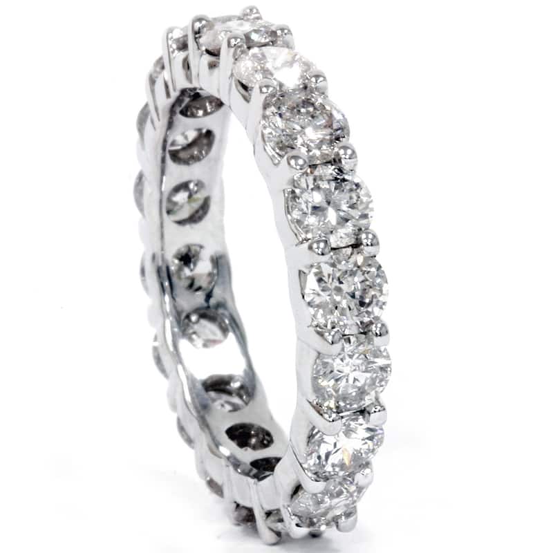 14k White Gold 4ct TDW Diamond Eternity Anniversary Ring