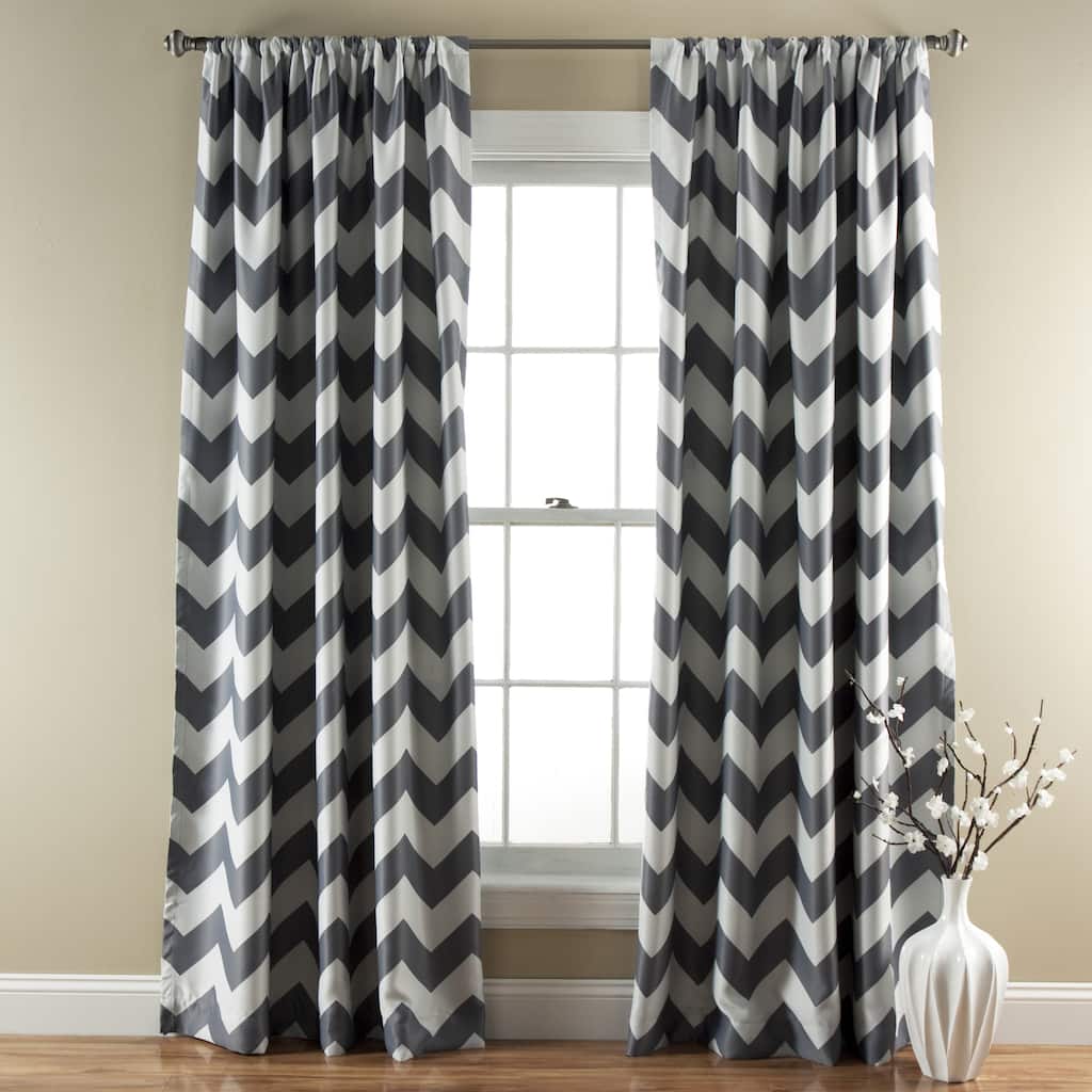 Lush Decor Chevron Blackout Curtains Panel Pair - 52"W x 84"L