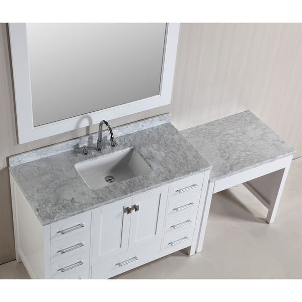 Design Element London 78 Inch Single Sink White Vanity Set 78 Inch Single Sink White Vanity Set