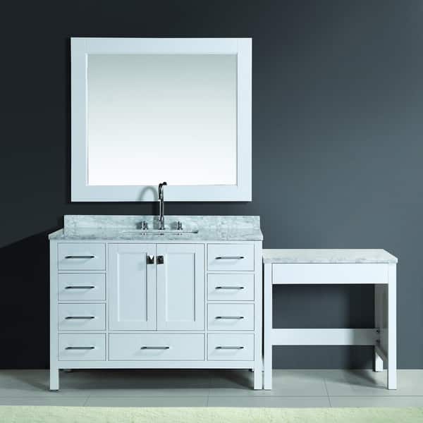 Design Element London 78 Inch Single Sink White Vanity Design Element London 78 Inch Single Sink White Vanity