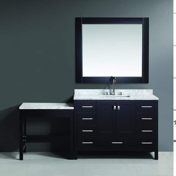 Design Element London 78-inch Single Sink Espresso Vanity Set with