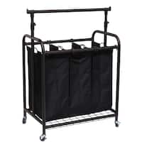 Seville Clics 3 Bag Laundry Sorter With Hanging Bar Free Oceanstar 3 Bag Bronze Rolling Laundry Sorter With Adjule Hanging Bar
