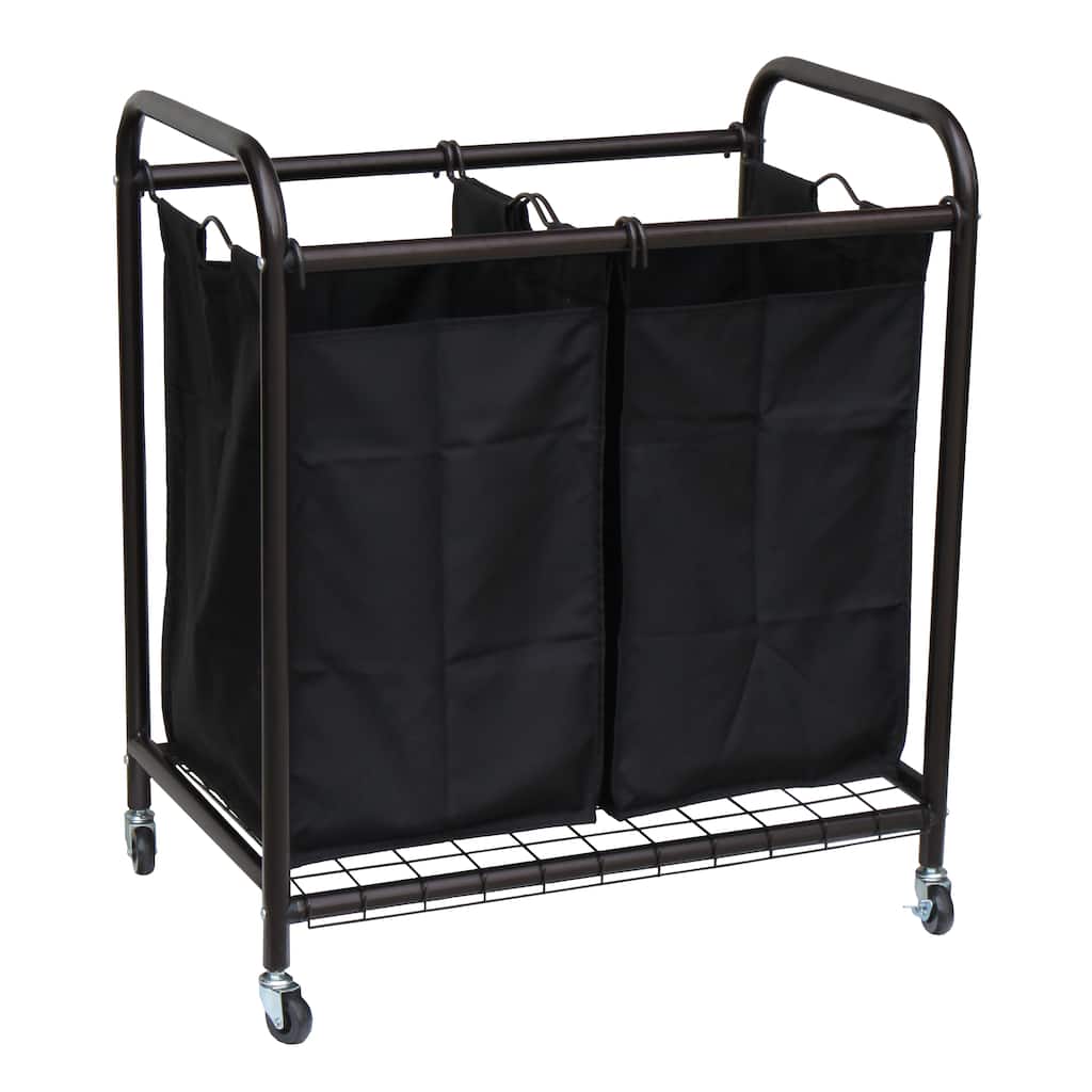 Oceanstar Bronze 2-bag Rolling Laundry Sorter