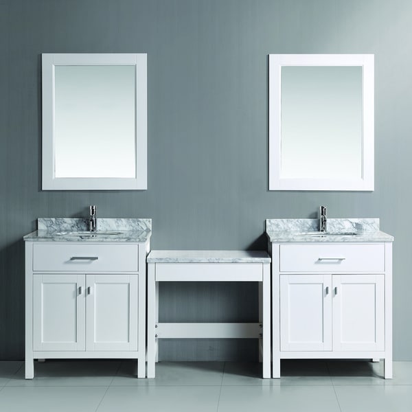 Design Element Two London White 30-inch Single Sink Vanity Set with