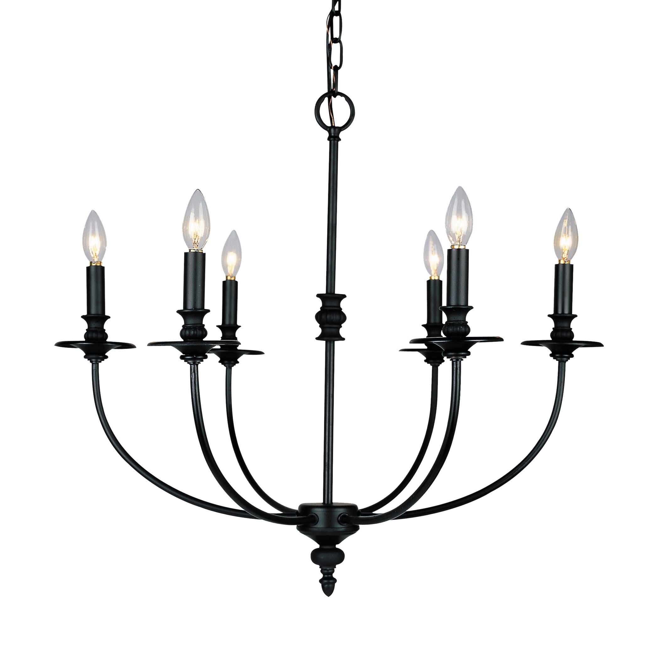 Elk Lighting Hartford 6-light Chandelier (6-Light Oil Rubbed Bronze Chandelier) - Chandeliers For Bedrooms by Overstock.com