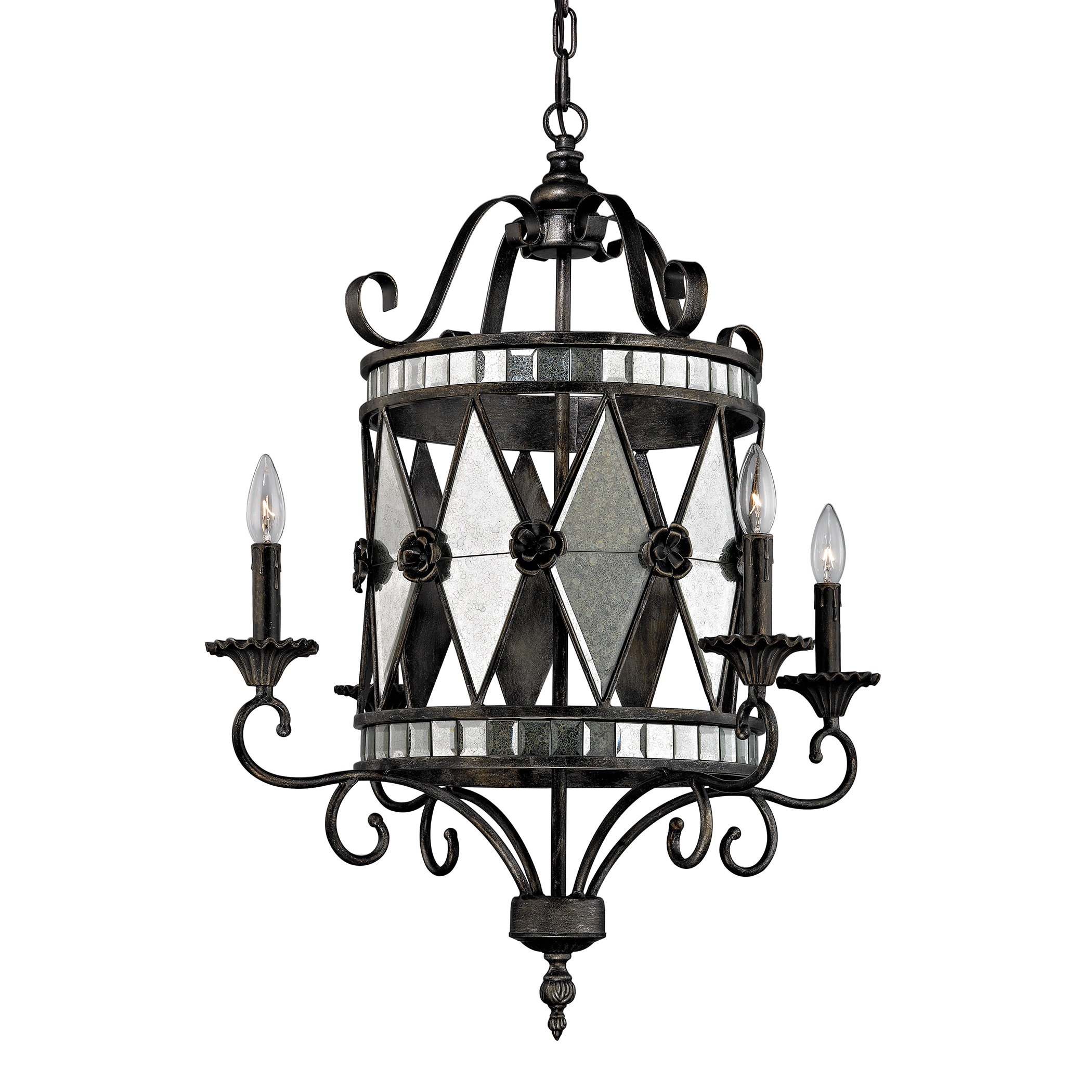 Elk Lighting Mariana 4-light Black Weathered Silver Chandelier (Black Weathered Silver Chandelier) - Chandeliers For Bedrooms by Overstock.com