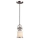 preview thumbnail 1 of 7, Brooksdale 1-Light Mini Pendant in Satin Nickel with White Glass by ELK Lighting