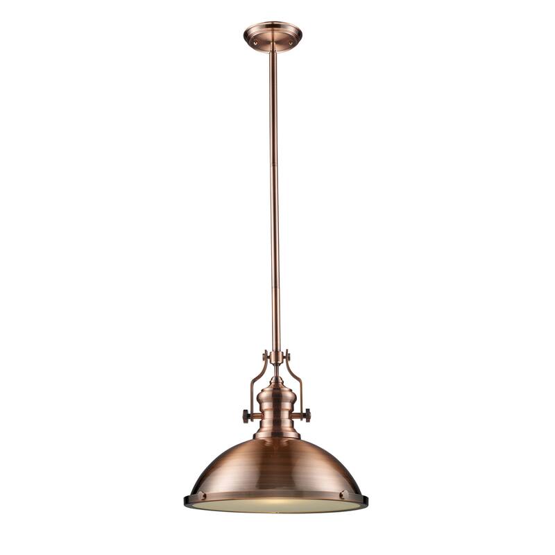 Elk Home Chadwick Antique Copper With Metal Shade 1 Light Pendant - 14"H x 17"D