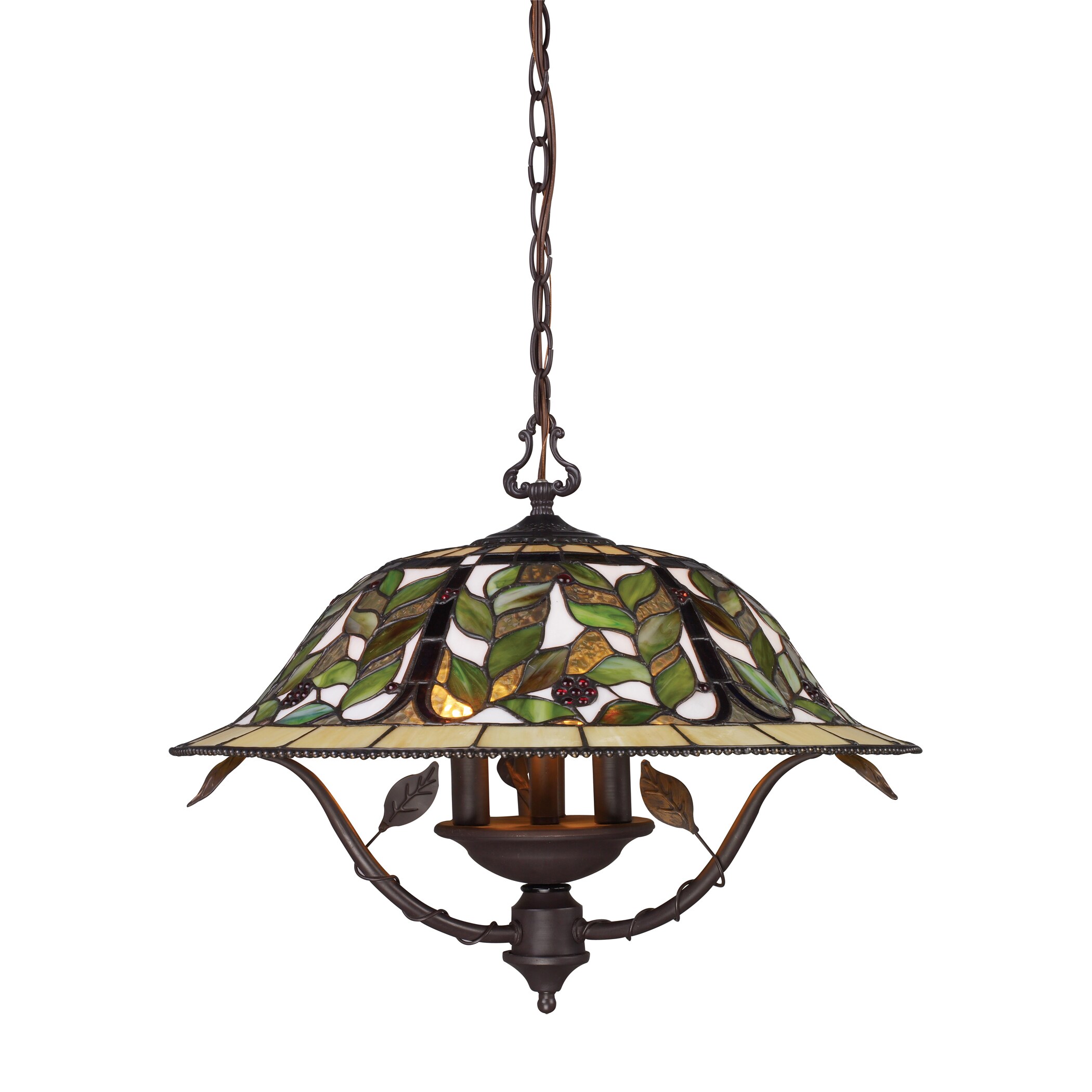 Elk Lighting Latham 3-light Tiffany-style Bronze Chandelier (Tiffany Bronze Chandelier) - Chandeliers For Bedrooms by Overstock.com