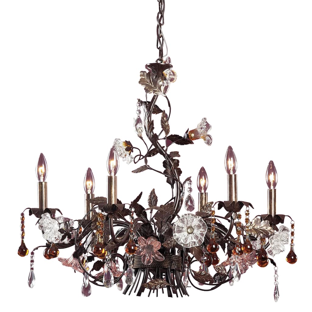 Elk Home Cristallo Fiore Deep Rust 29 Inch Wide Chandelier