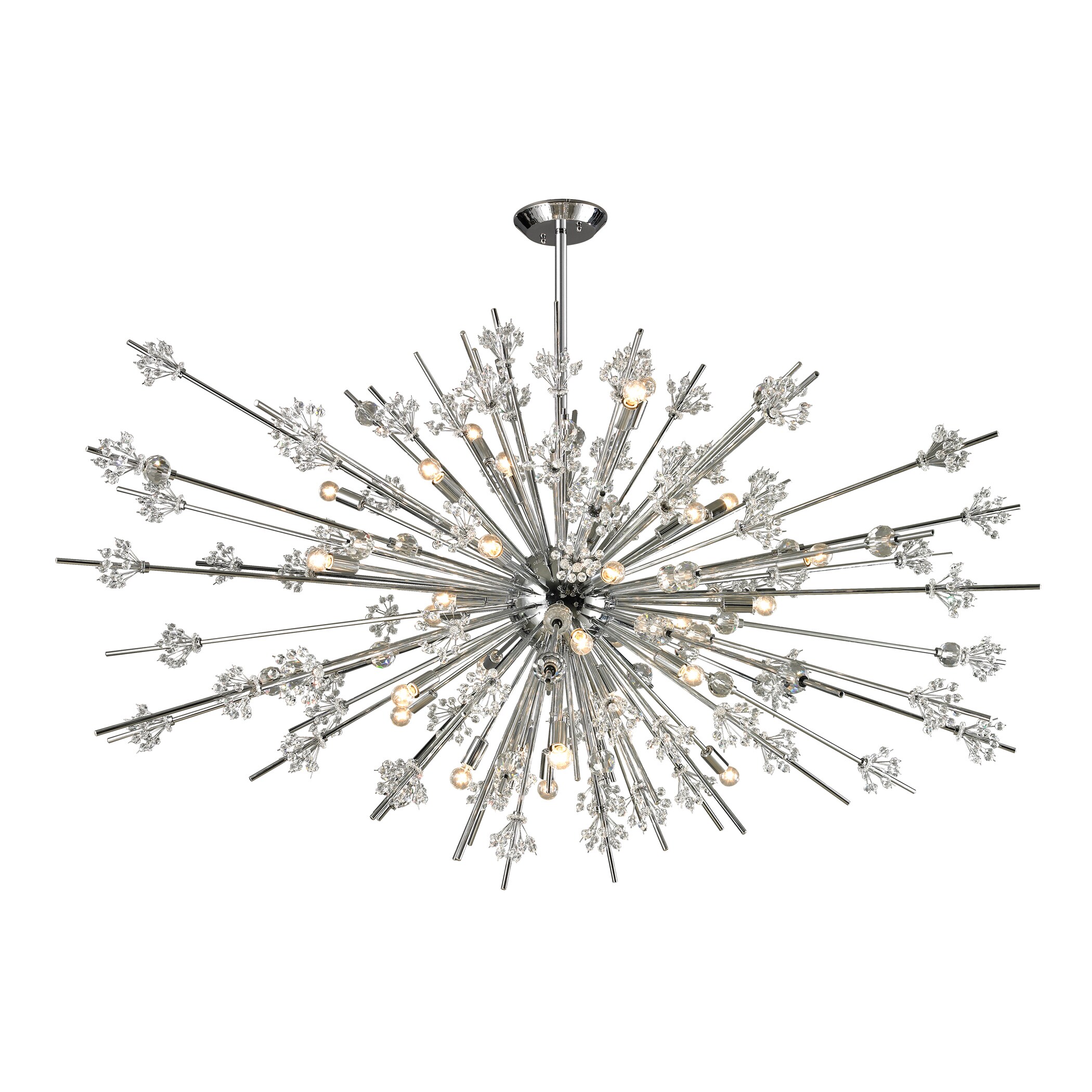 Elk Lighting Starburst 31-light Polished Chrome Chandelier - Silver (Starburst Polished Chrome Chandelier) - Chandeliers For Bedrooms by Overstock.com