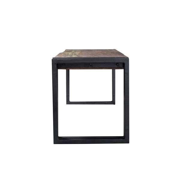 Shop Handmade Old Wood Bench With Metal Legs India On Sale