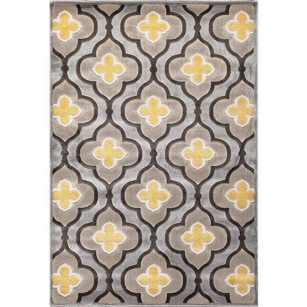 Shop Somette Paris Citron Livingston Silver/ Charcoal Area Rug 7'10 x