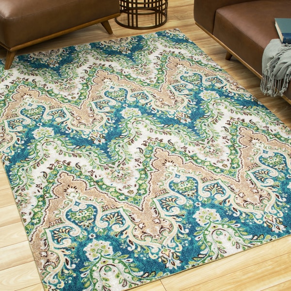 Shop Waverly Treasures Palace Sari Prussian Area Rug by Nourison On