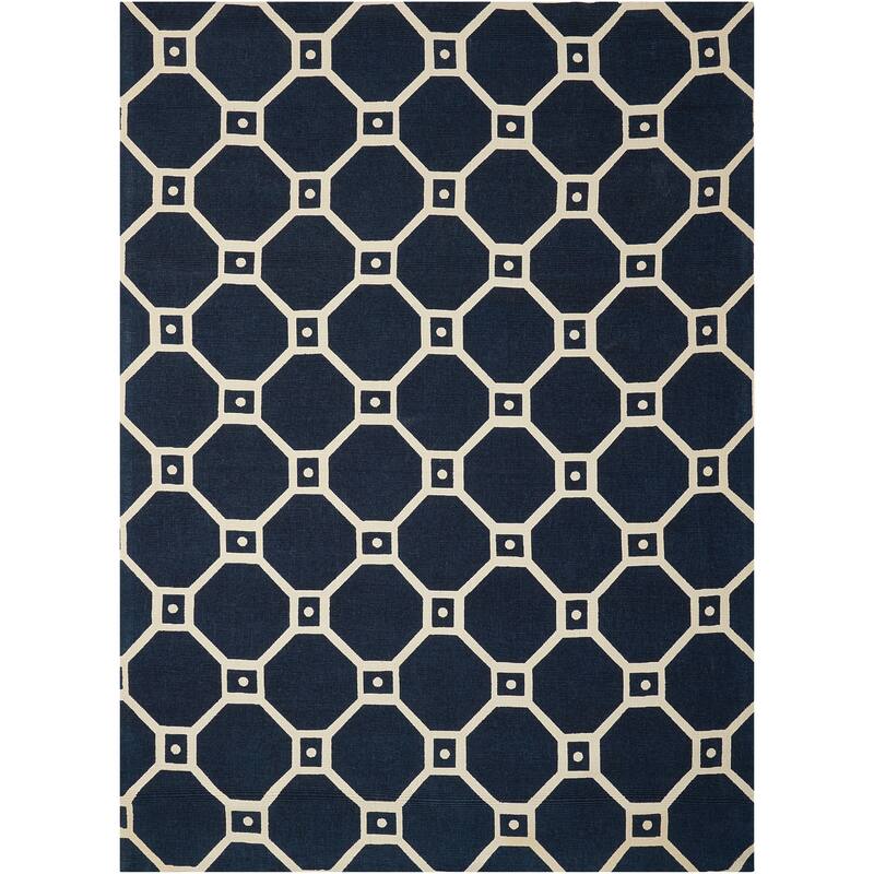 Waverly Color Motion Modern Geometric Area Rug - 5' x 7' - Navy