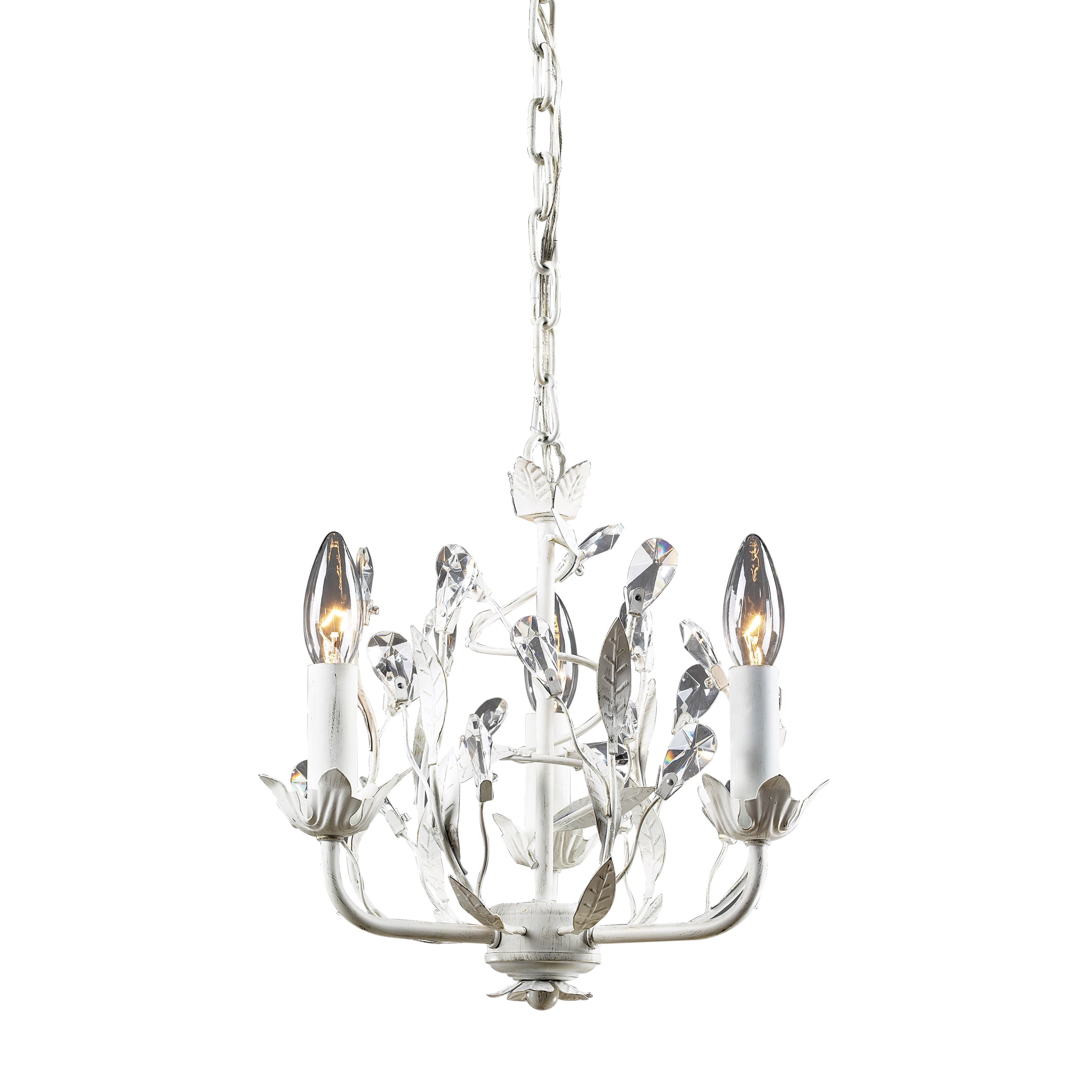 Elk Lighting Circeo Rusted Antique White 3-light Chandelier (Circeo Antique White Chandelier W/Kit) - Chandeliers For Bedrooms by Overstock.com