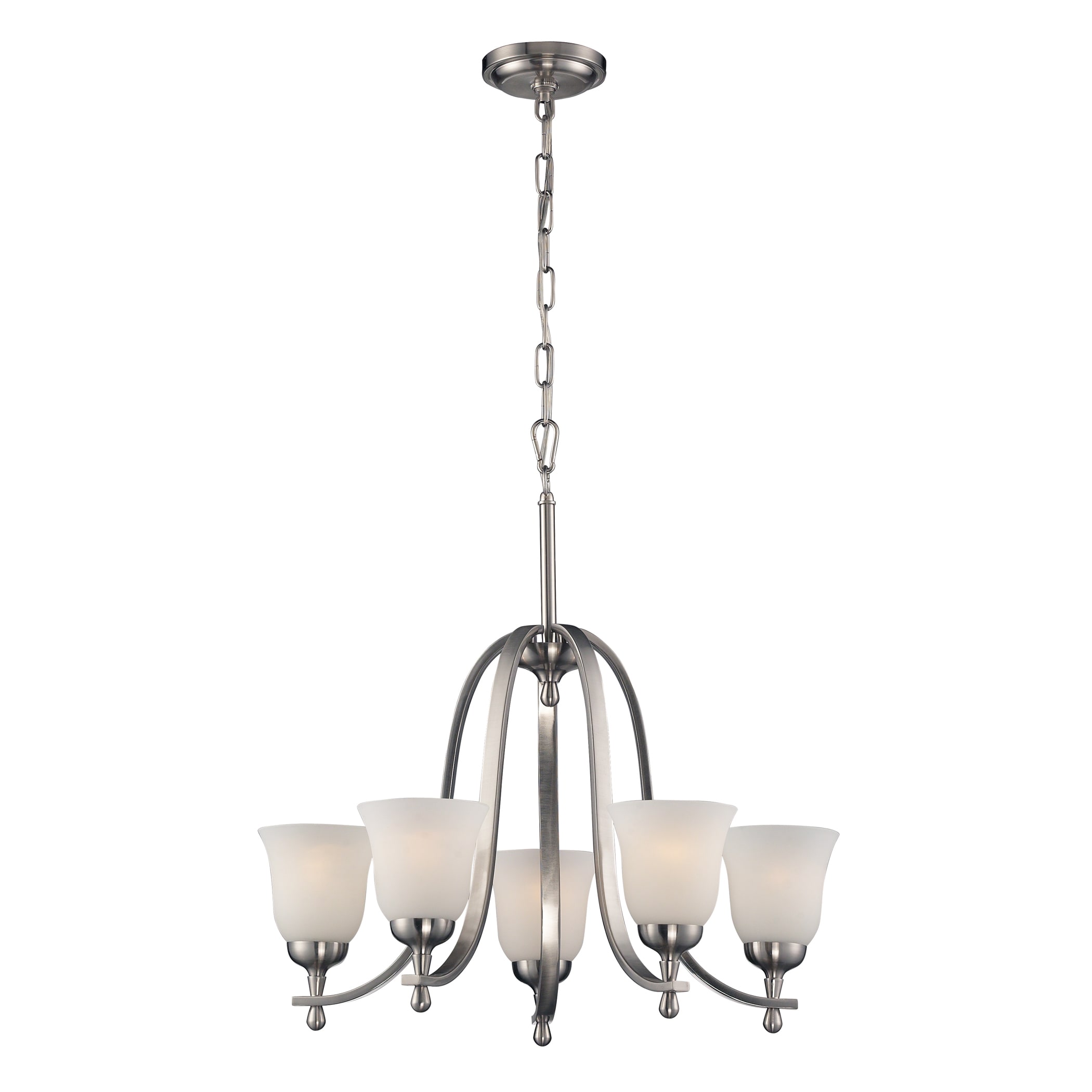 Elk Lighting Mayfield 5-light Brushed Nickel Chandelier (Brushed Nickel, Chandelier) - Chandeliers For Bedrooms by Overstock.com