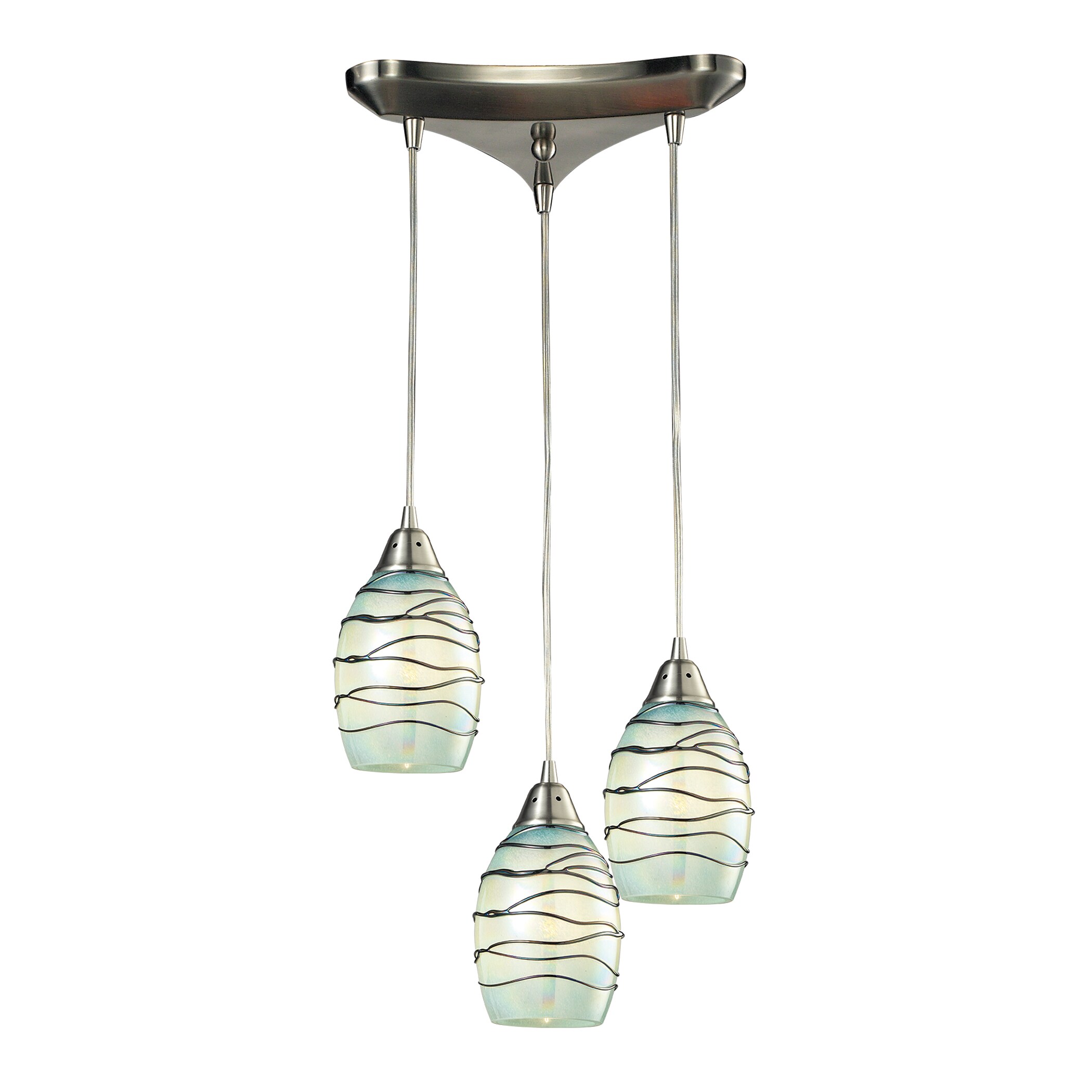 Elk Lighting Vines 3-light Satin Nickel Chandelier (Satin Nickel Chandelier) - Chandeliers For Bedrooms by Overstock.com