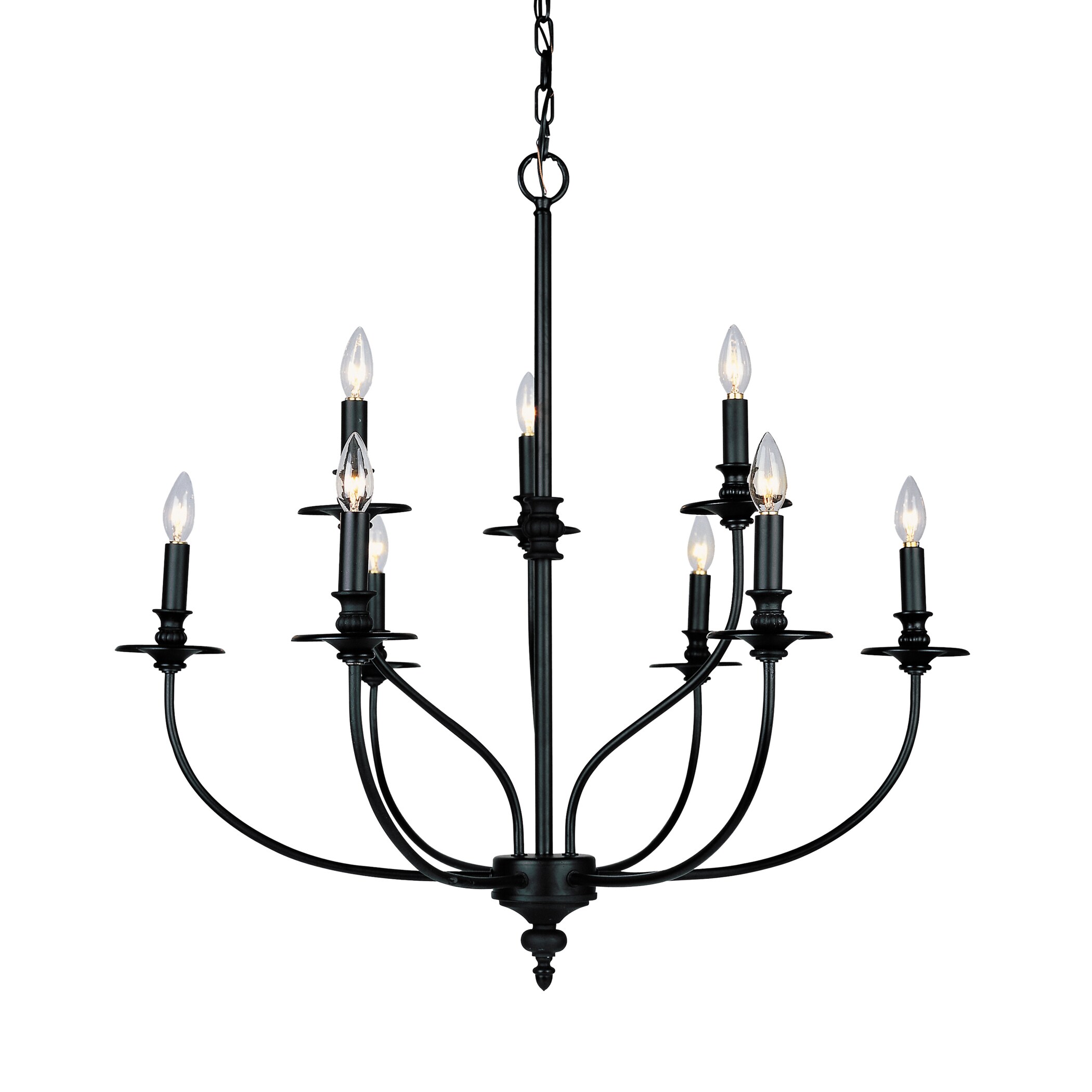 Elk Lighting Hartford 9-light Chandelier (Oil Rubbed Bronze Chandelier) - Chandeliers For Bedrooms by Overstock.com