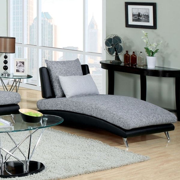 Furniture of America Fala Contemporary Grey Fabric Chaise Lounge