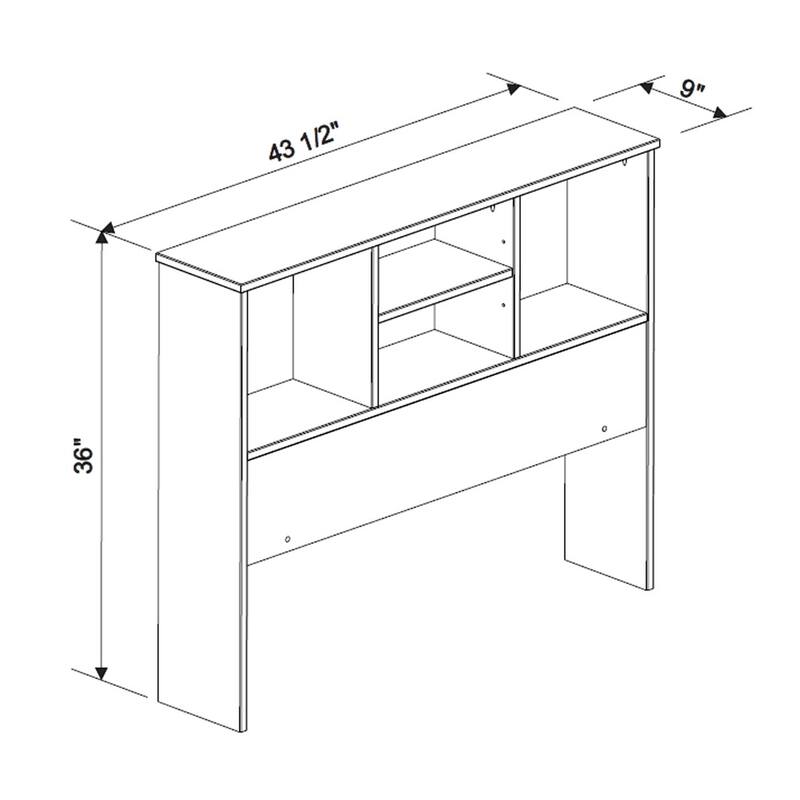 Palace Imports 100% Solid Wood Kansas Twin Size Bookcase Headboard
