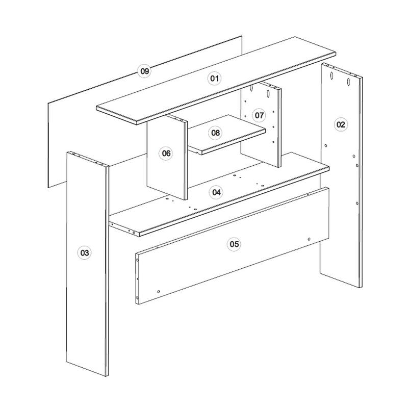 Palace Imports 100% Solid Wood Kansas Twin Size Bookcase Headboard