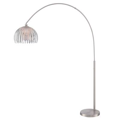 Lite Source Lotuz 1-light Arch Lamp Chrome with White Shade and Clear Acrylic
