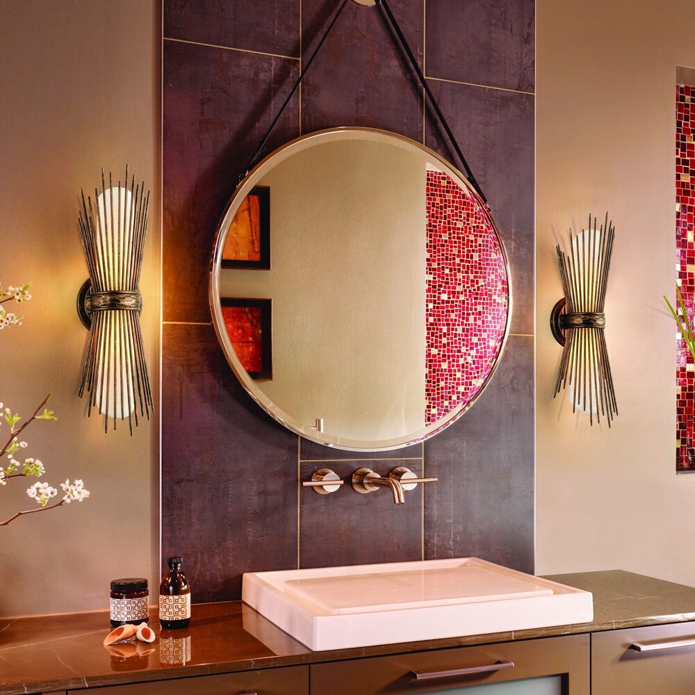 Troy Lighting Blink Bath 2 Light Bronze Wall Vanity With Blink Bath 2 Light Bronze Wall Vanity