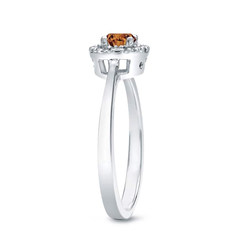 Auriya 1/2ctw Halo Brown Diamond Engagement Ring 14k Gold (H-I, I1-I2)