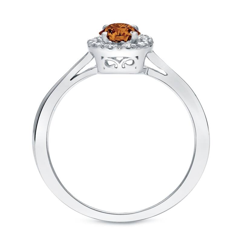 Auriya 1/2ctw Halo Brown Diamond Engagement Ring 14k Gold (H-I, I1-I2)
