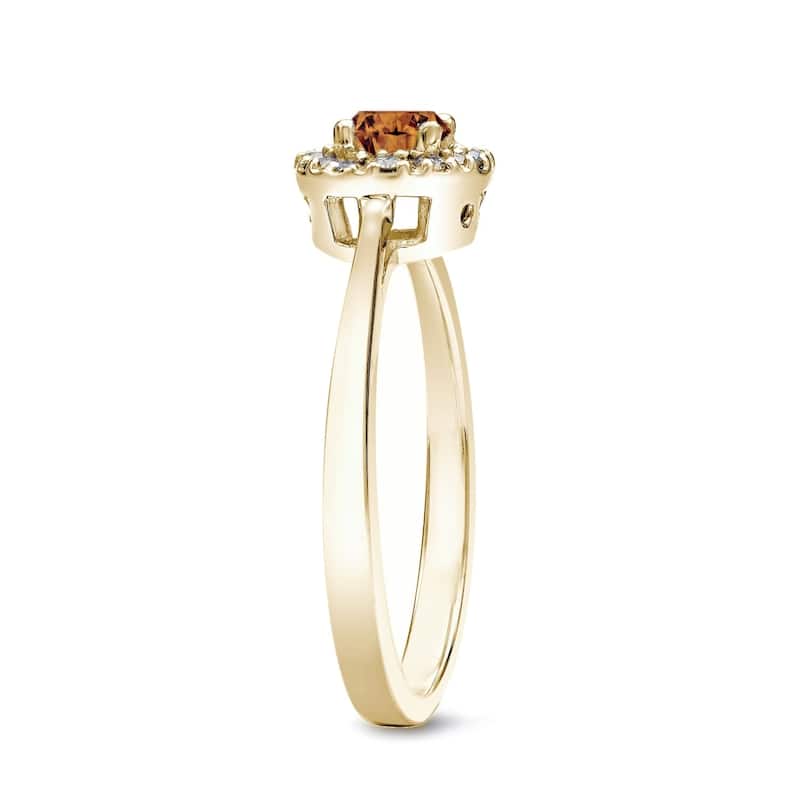 Auriya 1/2ctw Halo Brown Diamond Engagement Ring 14k Gold (H-I, I1-I2)