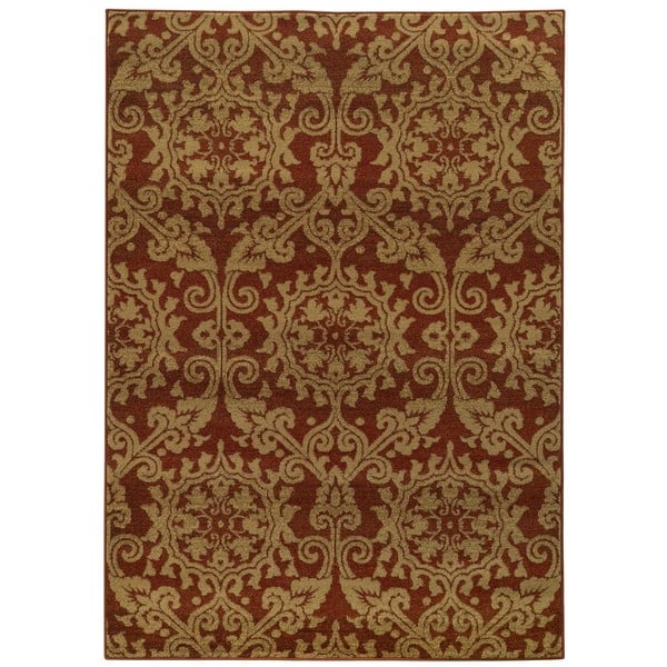 Floral Rust and Taupe Rug (1'10 x 3'3) 9508156